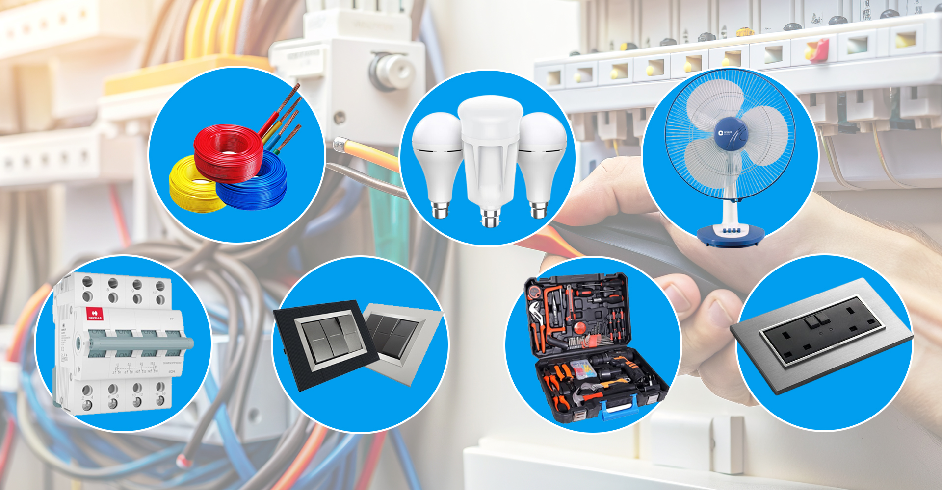 Wiring and Electrical Accessories for Home Use in Cherthala Alleppey